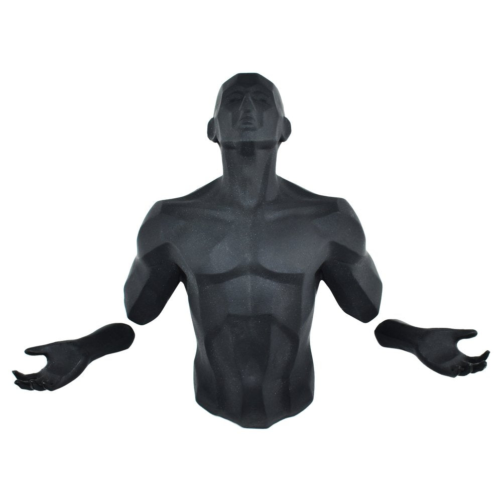 6" X 4" Black Resin Bursting Man Hanging Dimensional Sculpture