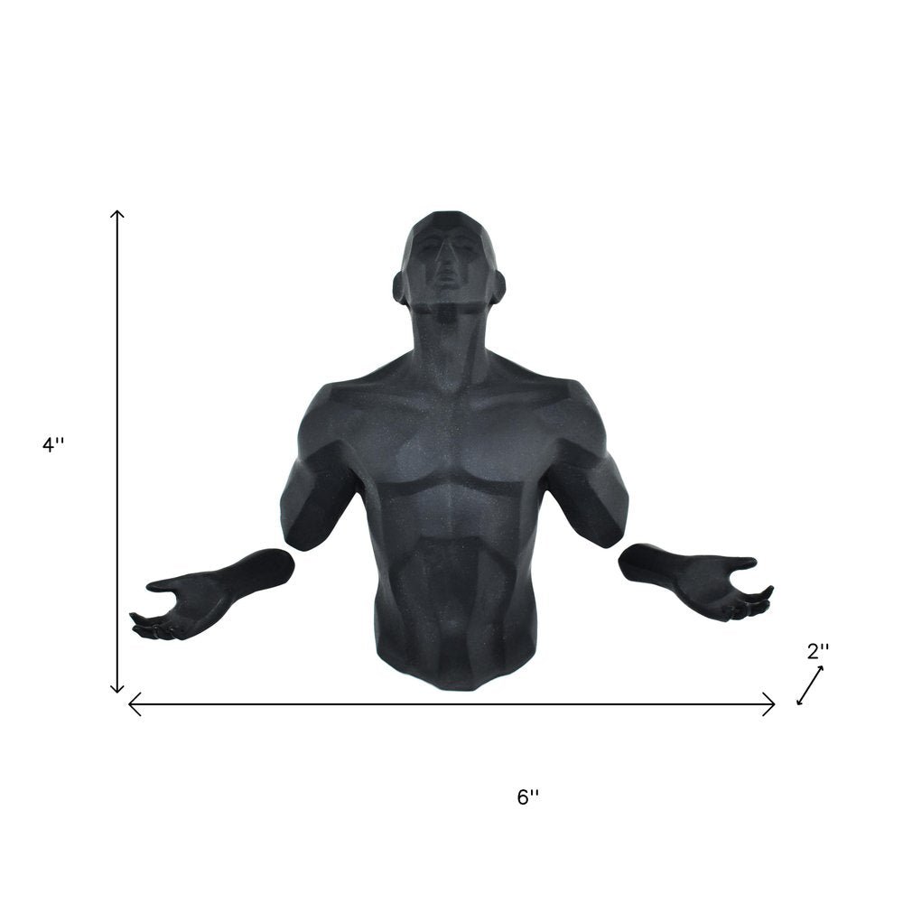 6" X 4" Black Resin Bursting Man Hanging Dimensional Sculpture