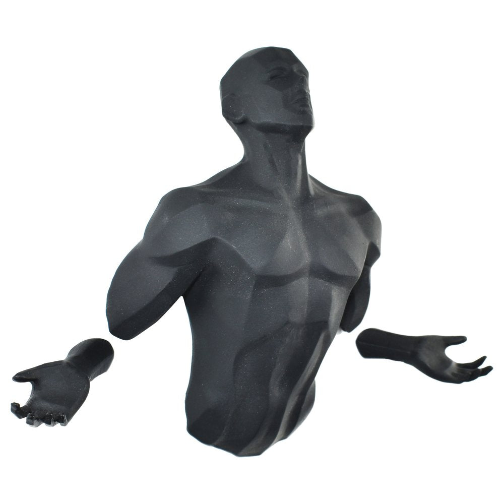 6" X 4" Black Resin Bursting Man Hanging Dimensional Sculpture