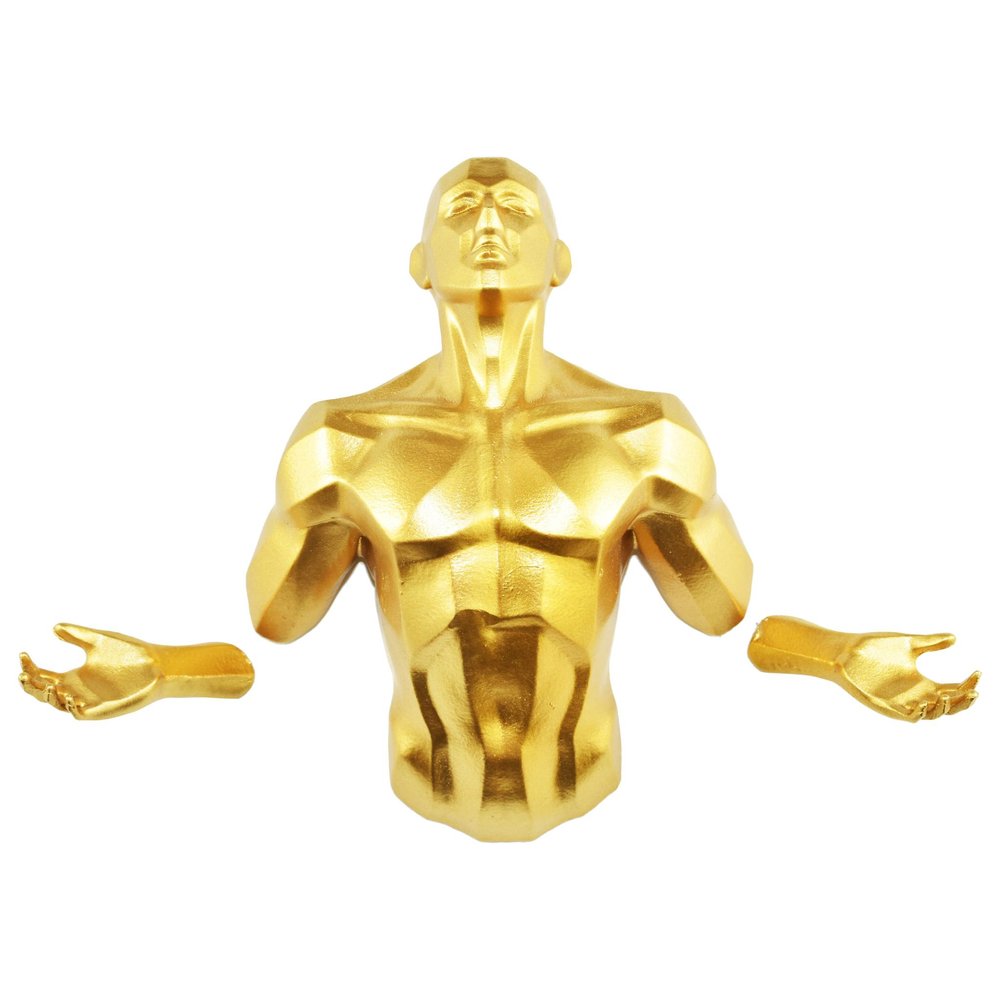 6" X 4" Gold Resin Bursting Man Hanging Dimensional Sculpture