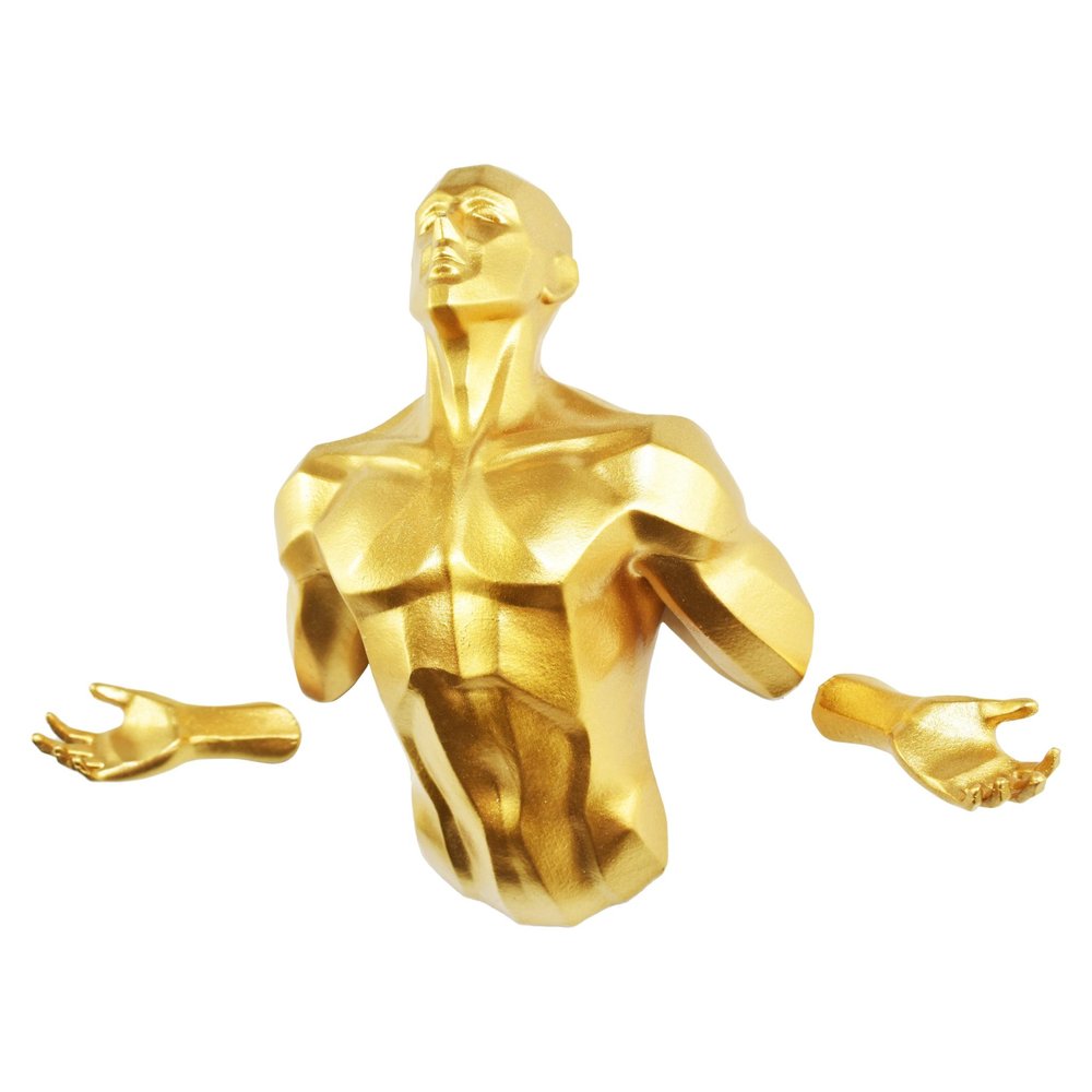 6" X 4" Gold Resin Bursting Man Hanging Dimensional Sculpture