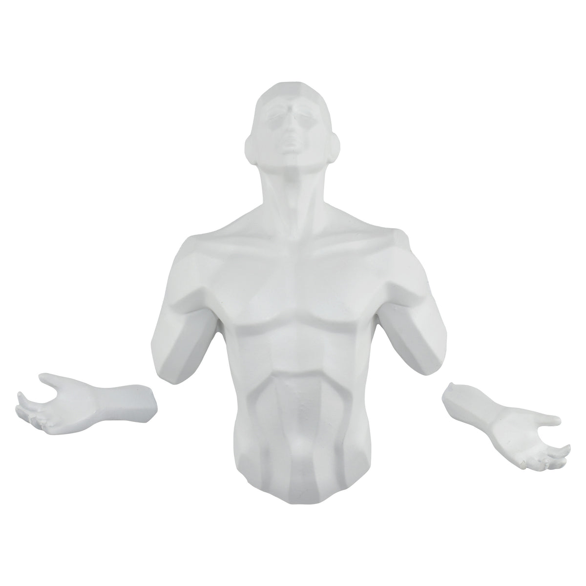 6" X 4" White Resin Bursting Man Hanging Dimensional Sculpture