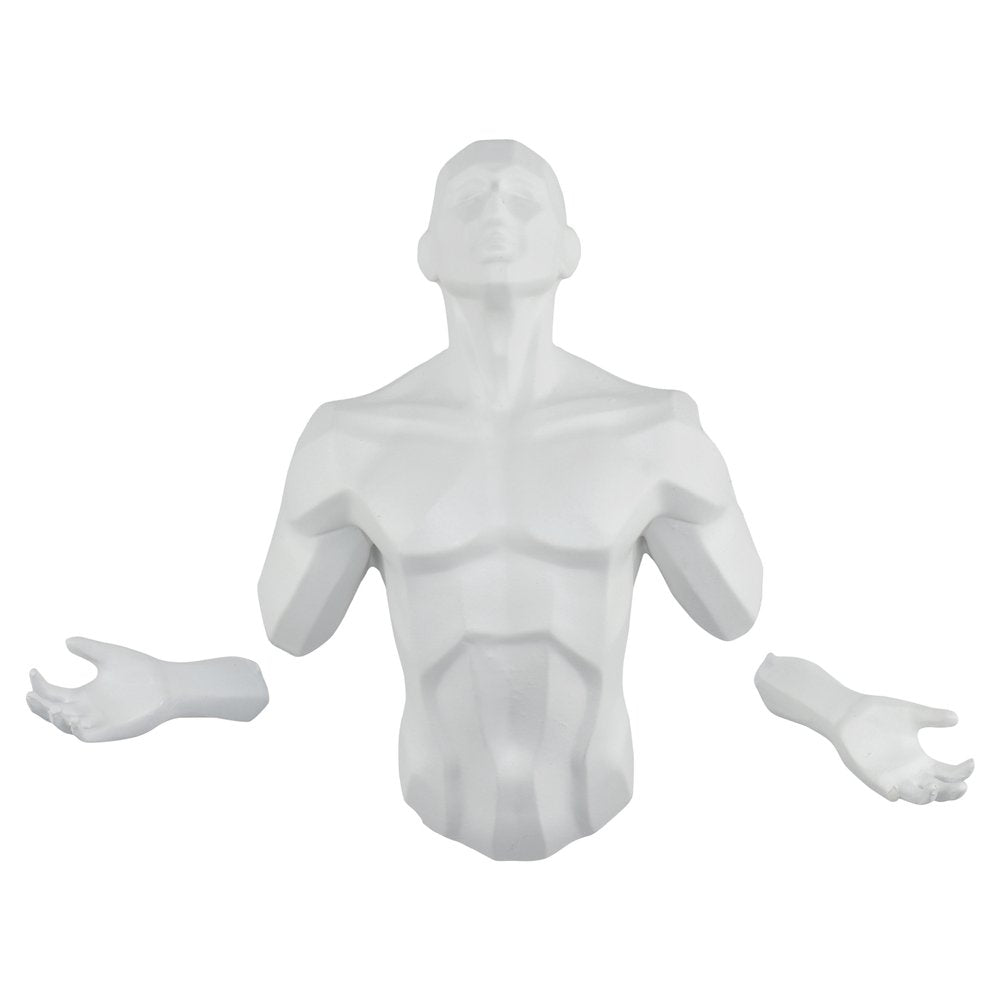 6" X 4" White Resin Bursting Man Hanging Dimensional Sculpture