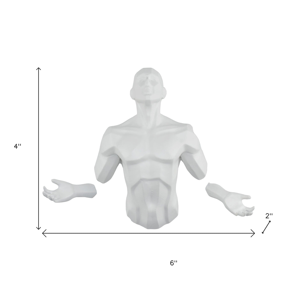 6" X 4" White Resin Bursting Man Hanging Dimensional Sculpture
