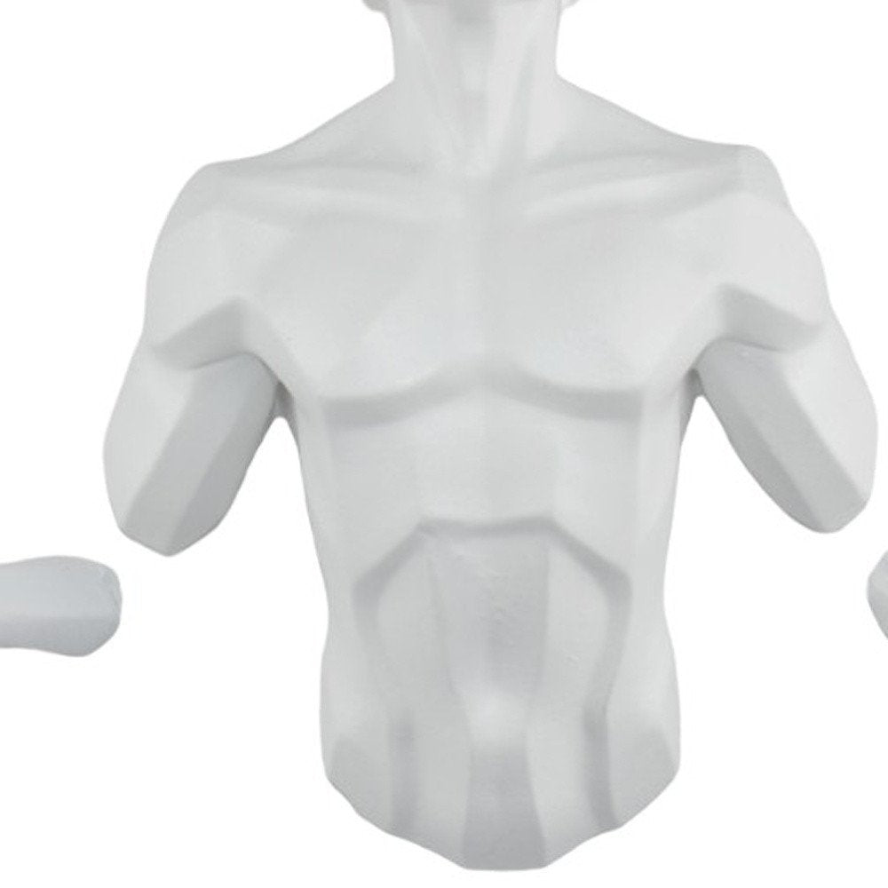 6" X 4" White Resin Bursting Man Hanging Dimensional Sculpture