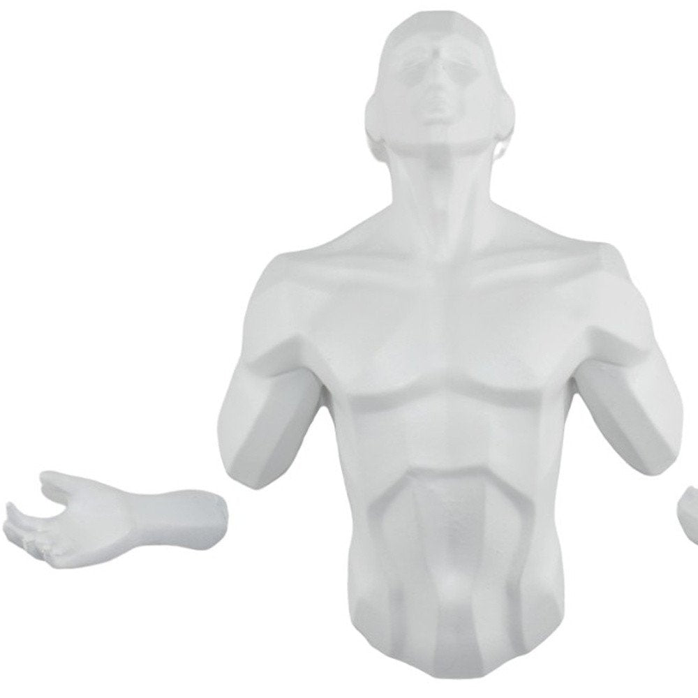 6" X 4" White Resin Bursting Man Hanging Dimensional Sculpture
