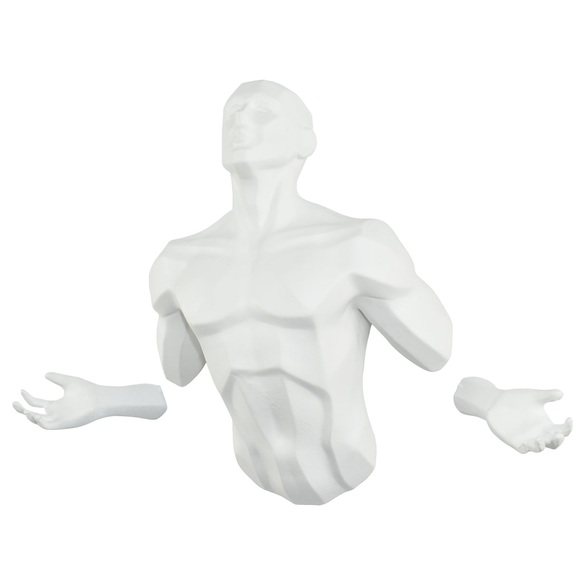 6" X 4" White Resin Bursting Man Hanging Dimensional Sculpture