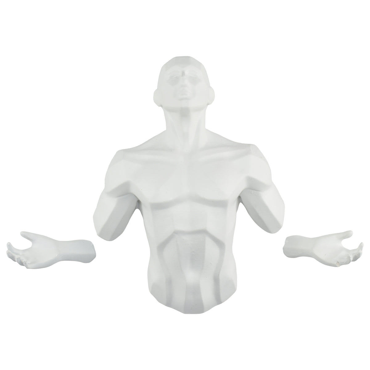 6" X 4" White Resin Bursting Man Hanging Dimensional Sculpture