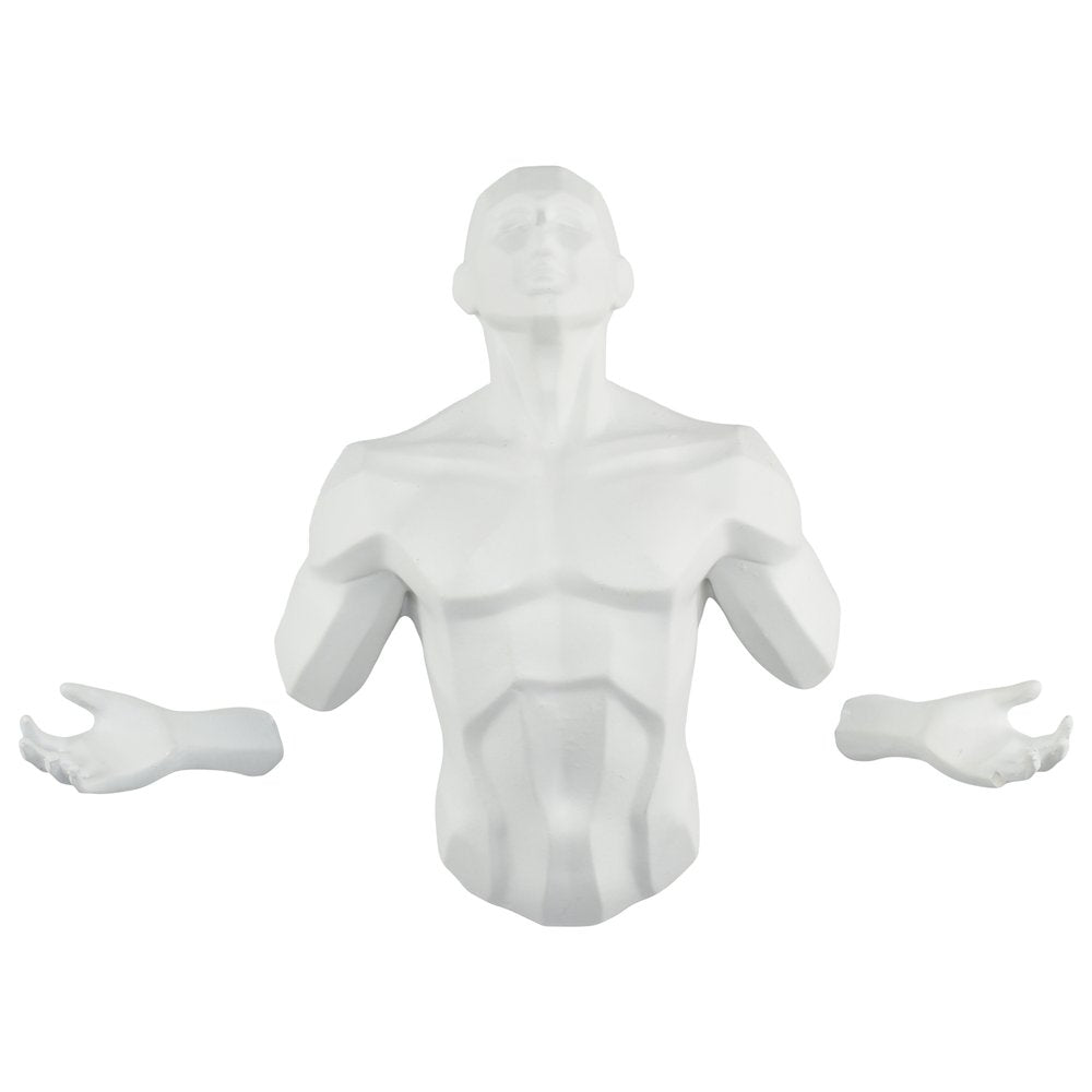 6" X 4" White Resin Bursting Man Hanging Dimensional Sculpture