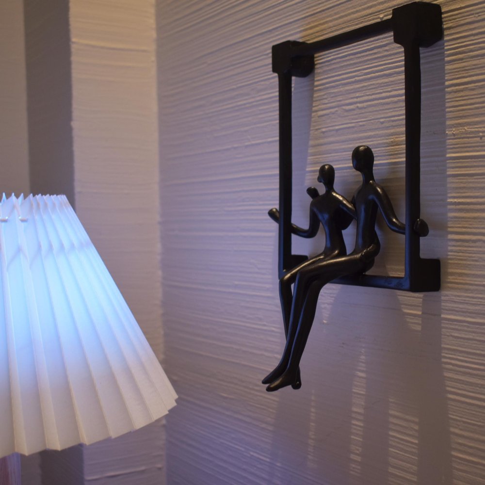 7" Black Resin People Tabletop Sculpture