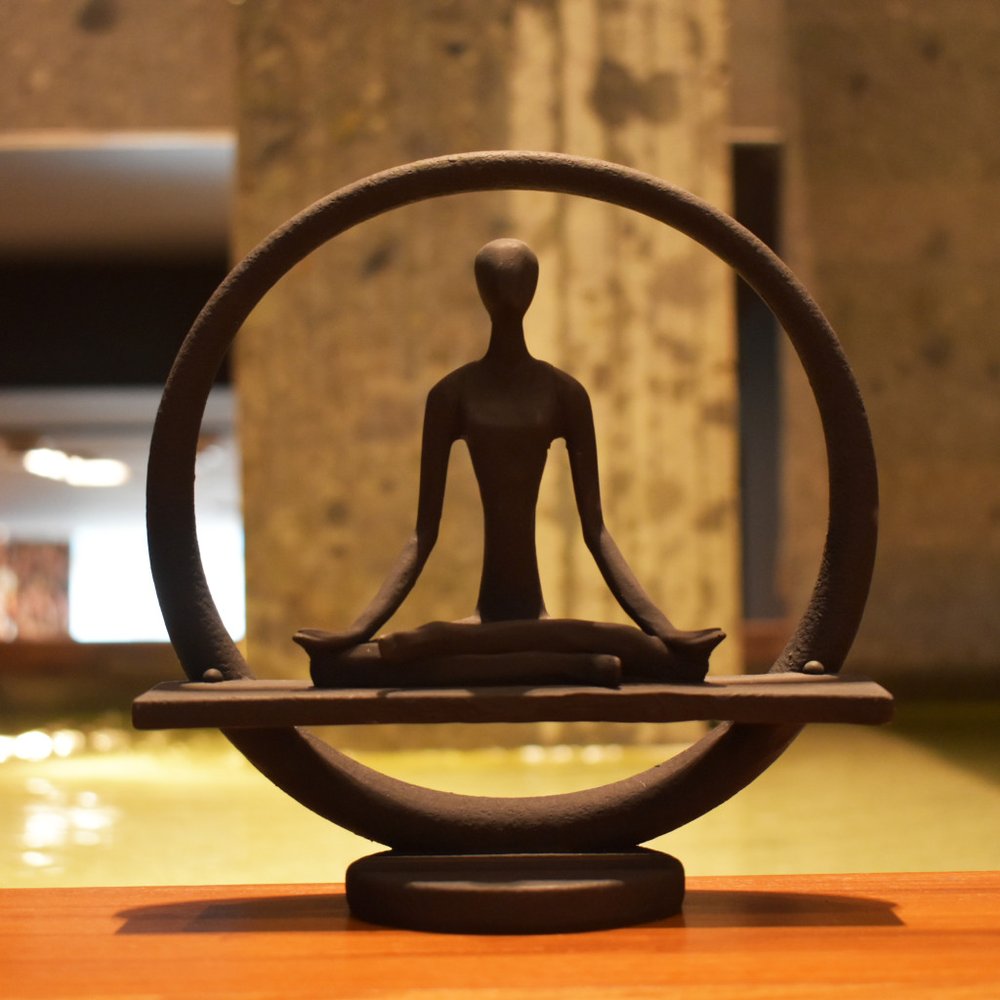 8" Black Resin Tabletop Sculpture