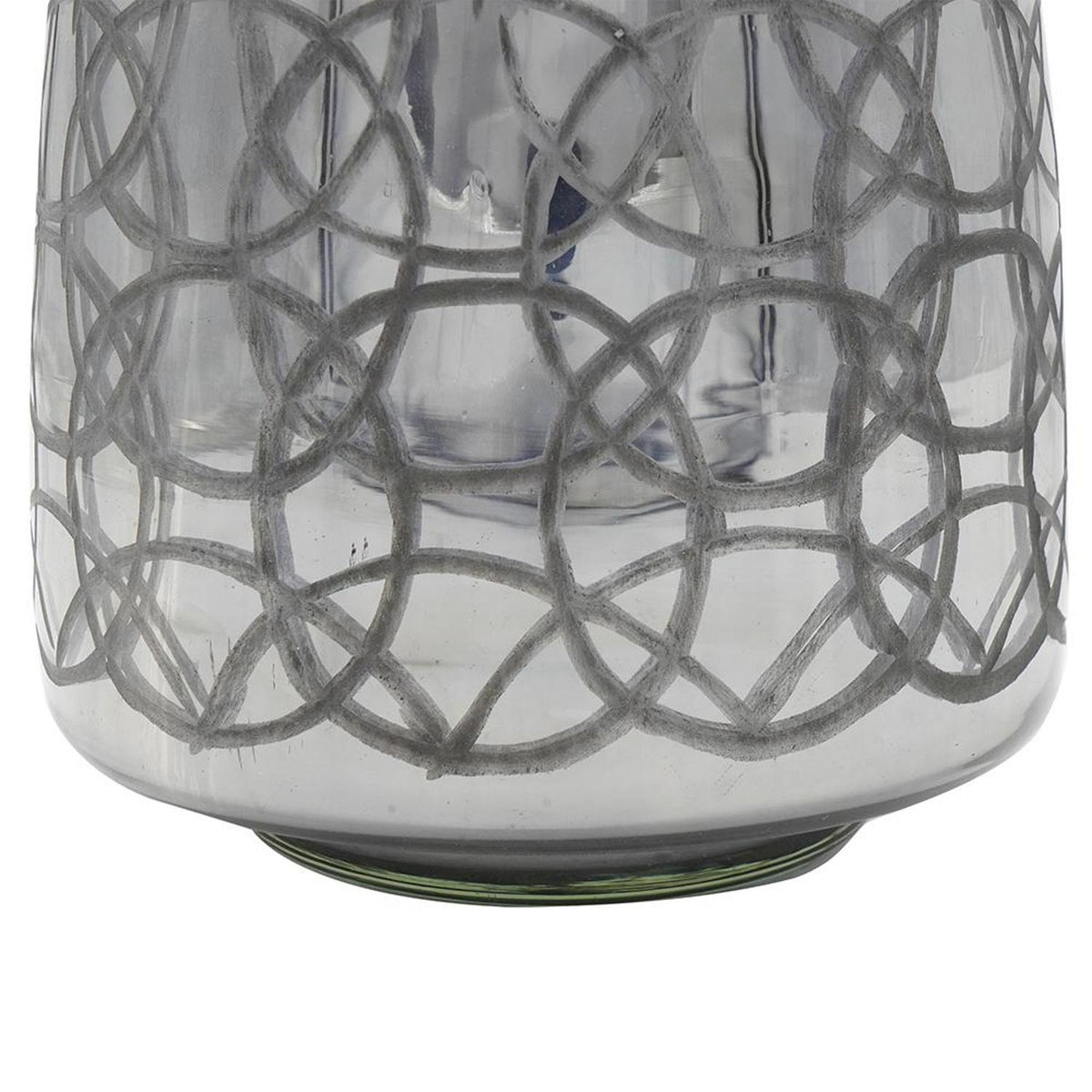 9" Dark Gray Geometric Etched Glass Table Vase
