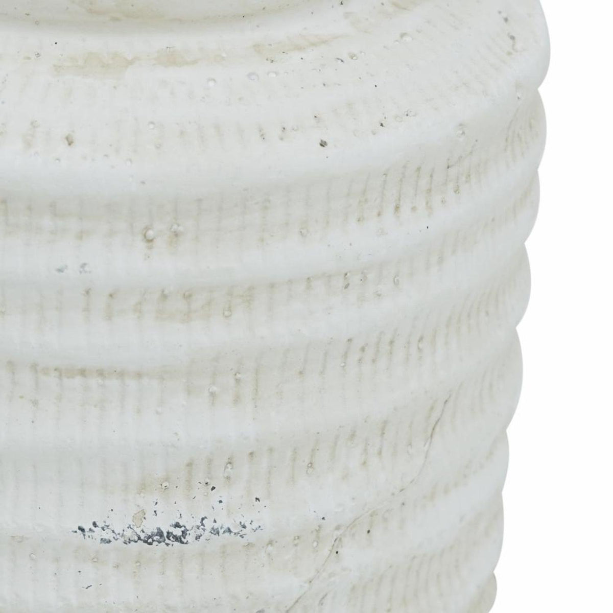 6" White Stoneware Round Jug Vase