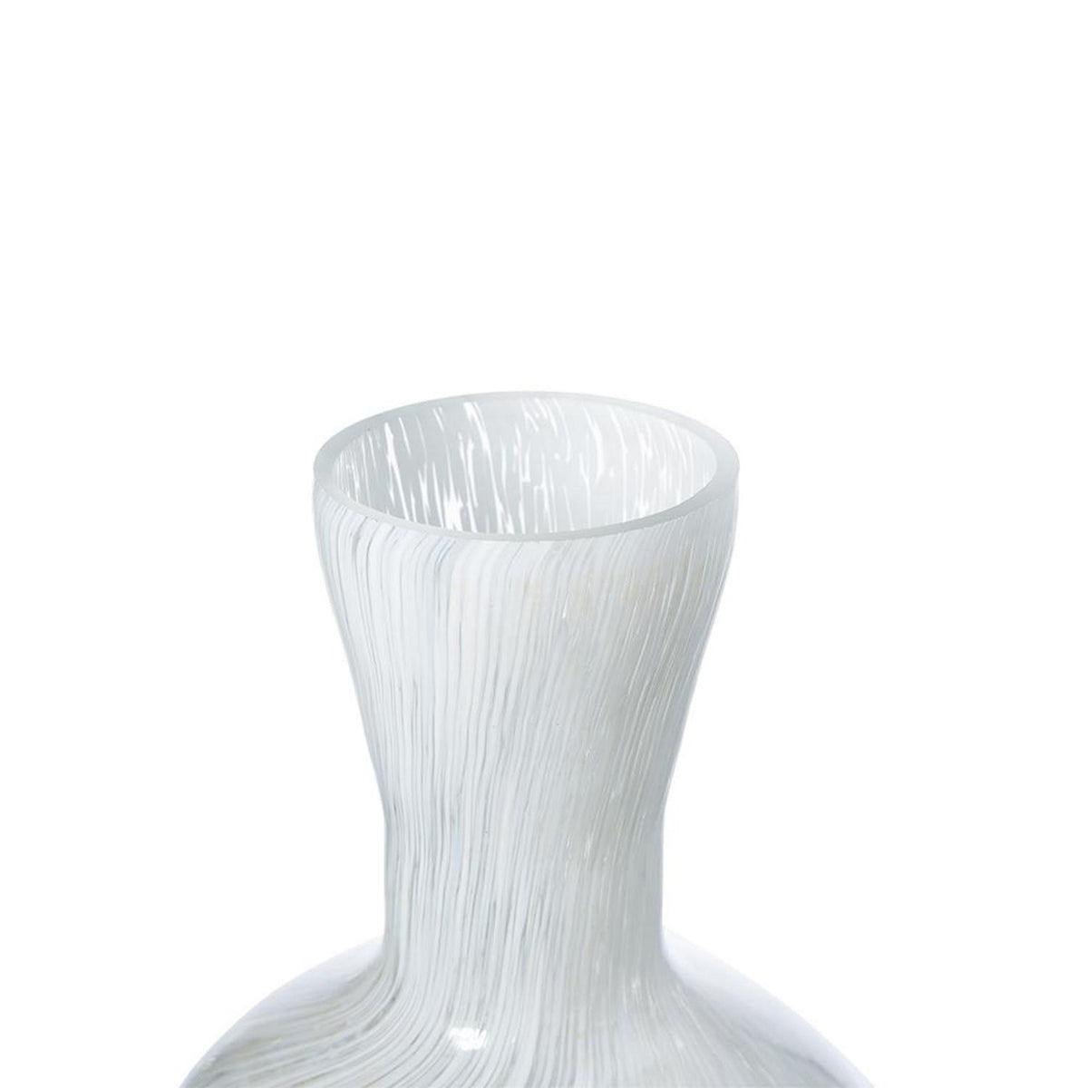 12" Opal Swirl Art Glass Cylinder Table Vase
