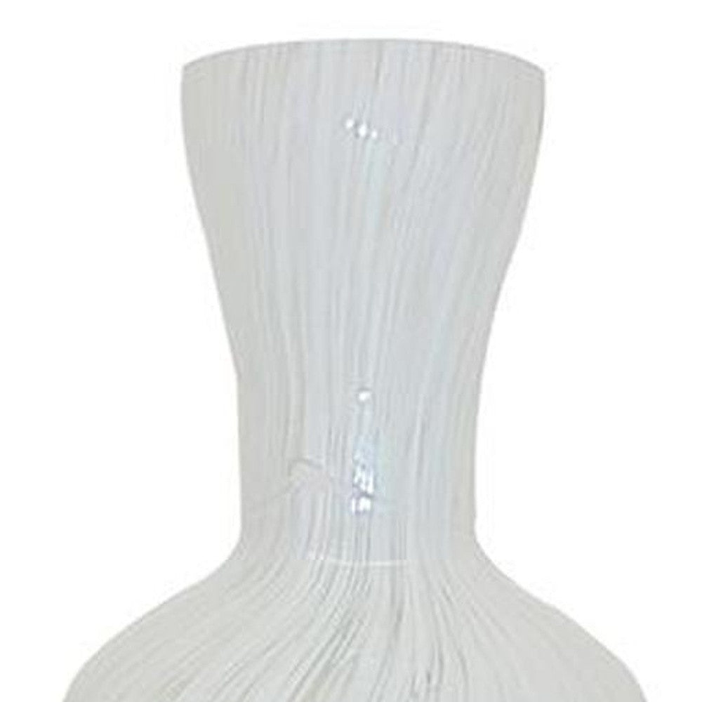 12" Opal Swirl Art Glass Cylinder Table Vase