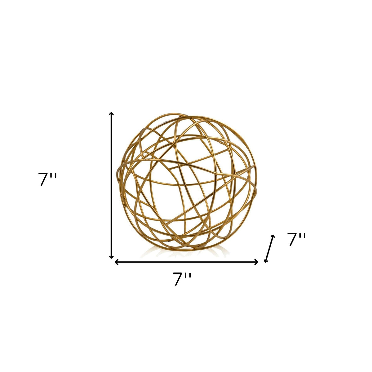 7" Gold Aluminum Decorative Orb Tabletop Sculpture
