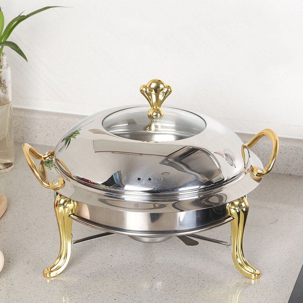 11" Silver Stainless Steel Chafing Dish With Stand
