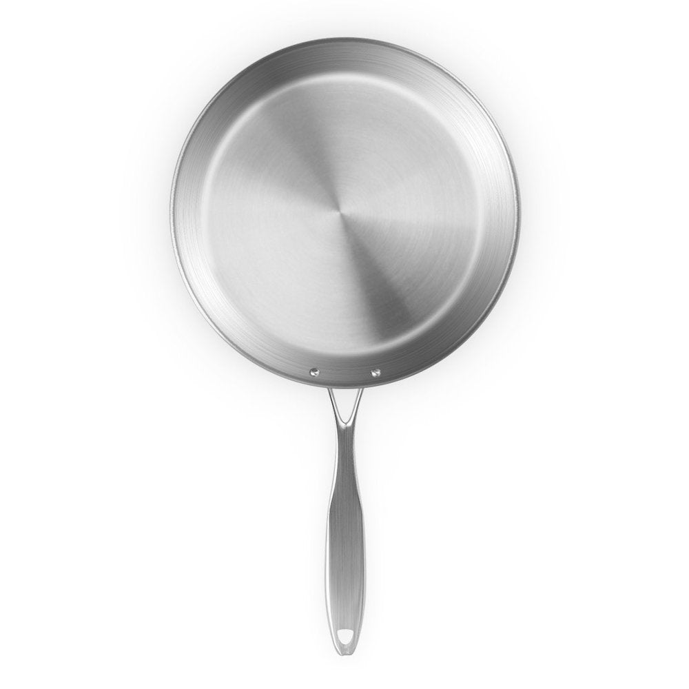 11" Silver Stainless Steel Frying Pan