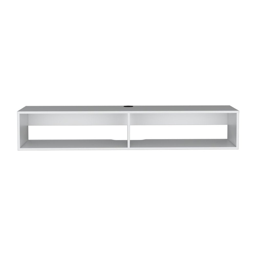 59" White Floating Mount TV Stand