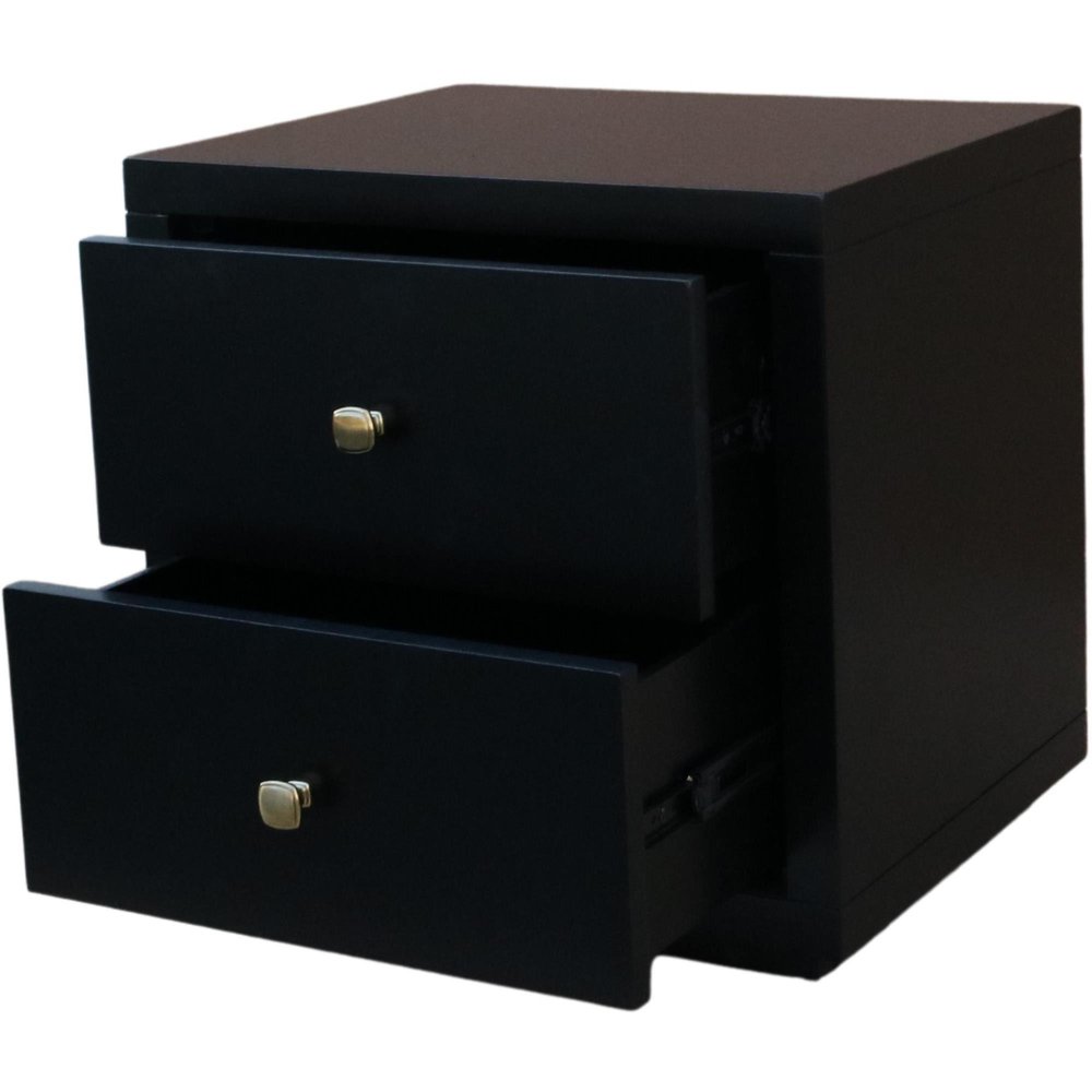 Two Piece Black Solid and Manufactured Wood Bedroom Set