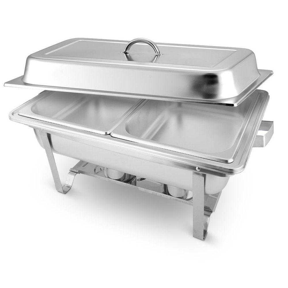 9" Silver Stainless Steel Chafing Dish With Stand