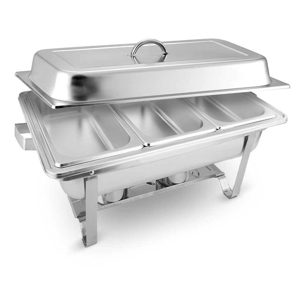 9" Silver Stainless Steel Chafing Dish With Stand