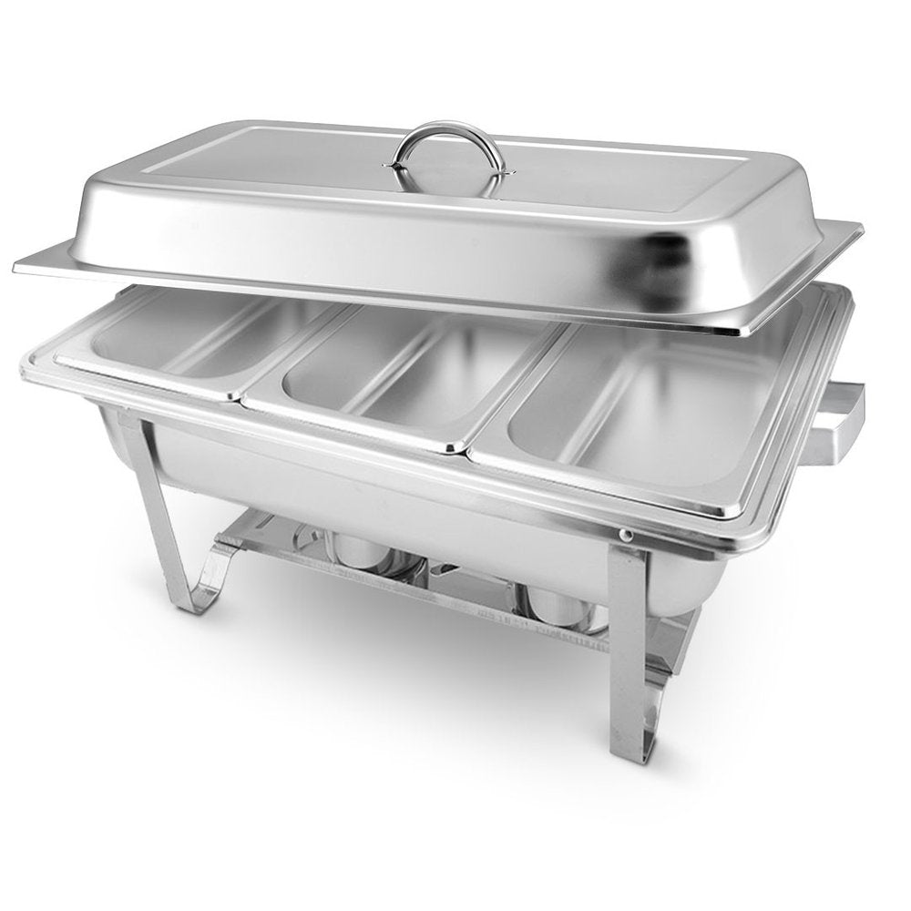 9" Silver Stainless Steel Chafing Dish With Stand
