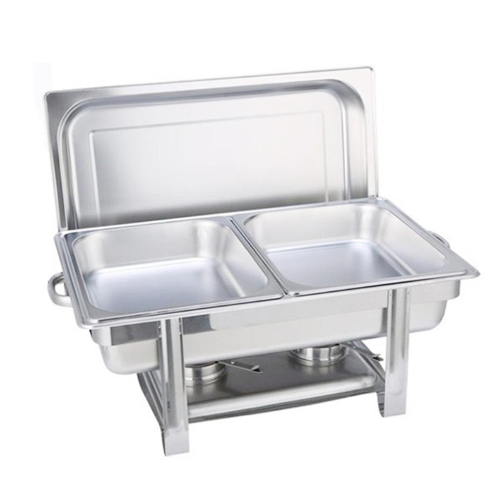9" Silver Stainless Steel Chafing Dish With Stand
