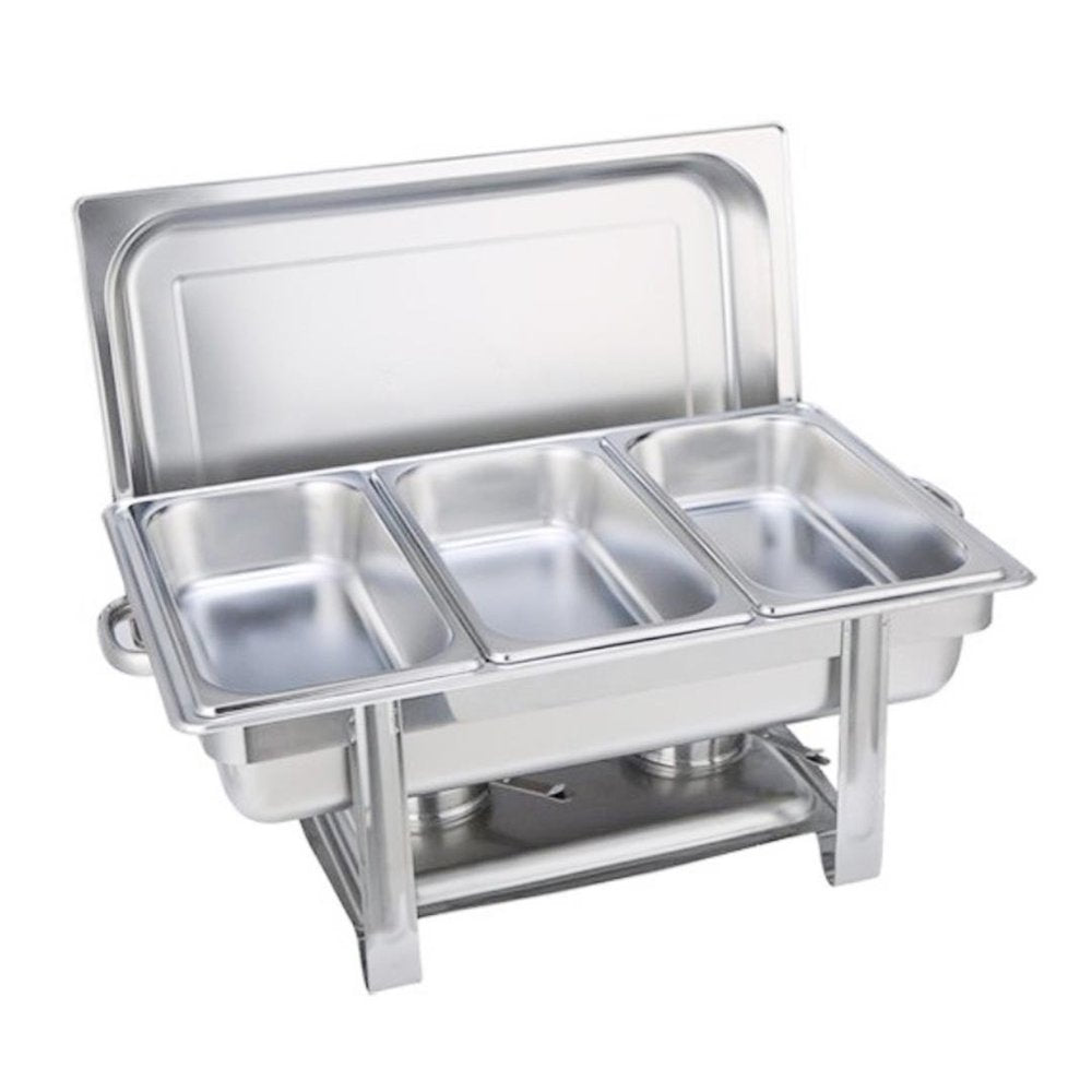 9" Silver Stainless Steel Chafing Dish With Stand