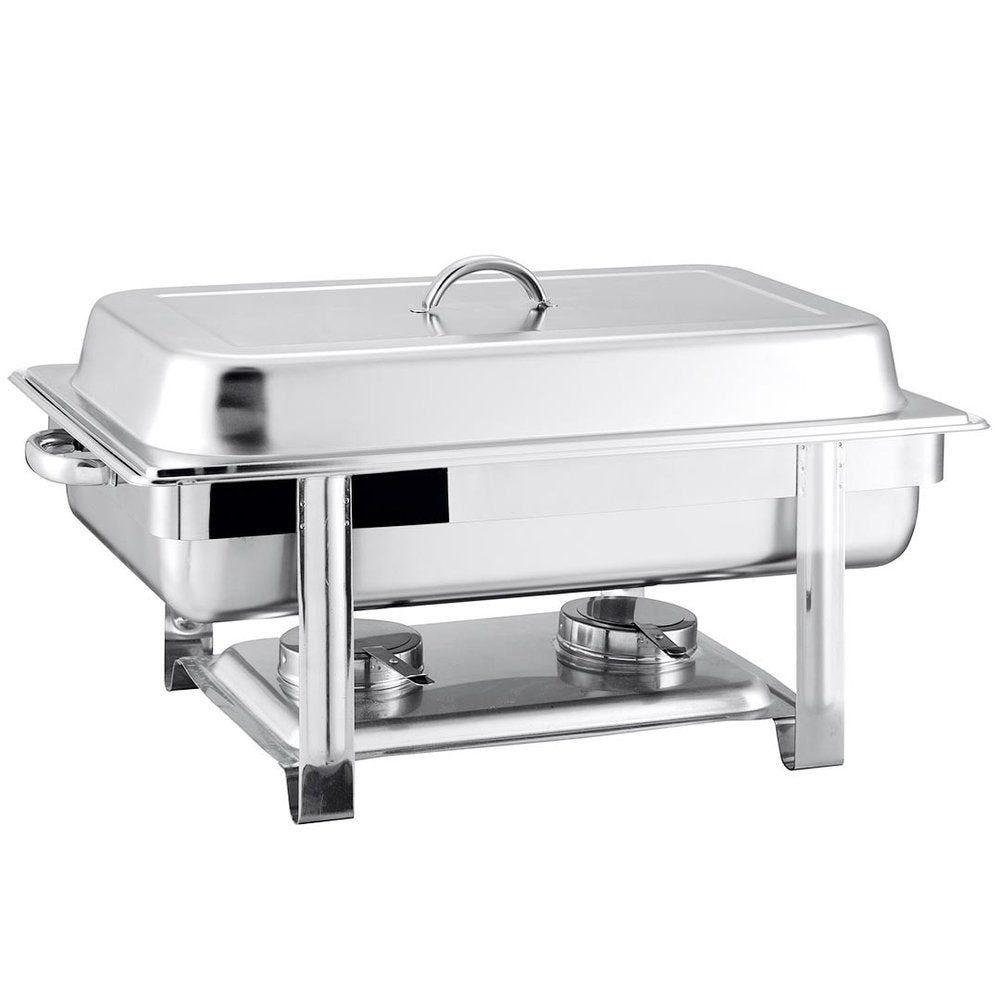 9" Silver Stainless Steel Chafing Dish With Stand