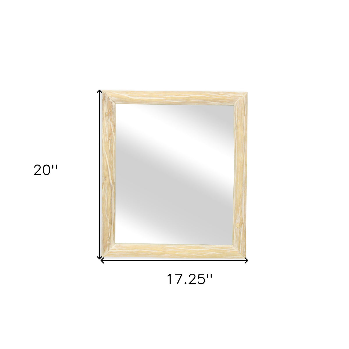 20" Natural Solid Wood Accent Mirror