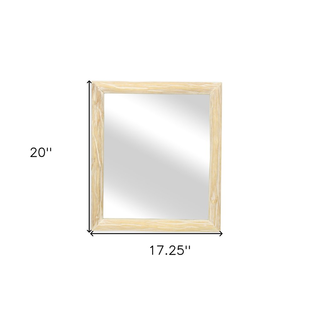 20" Natural Solid Wood Accent Mirror