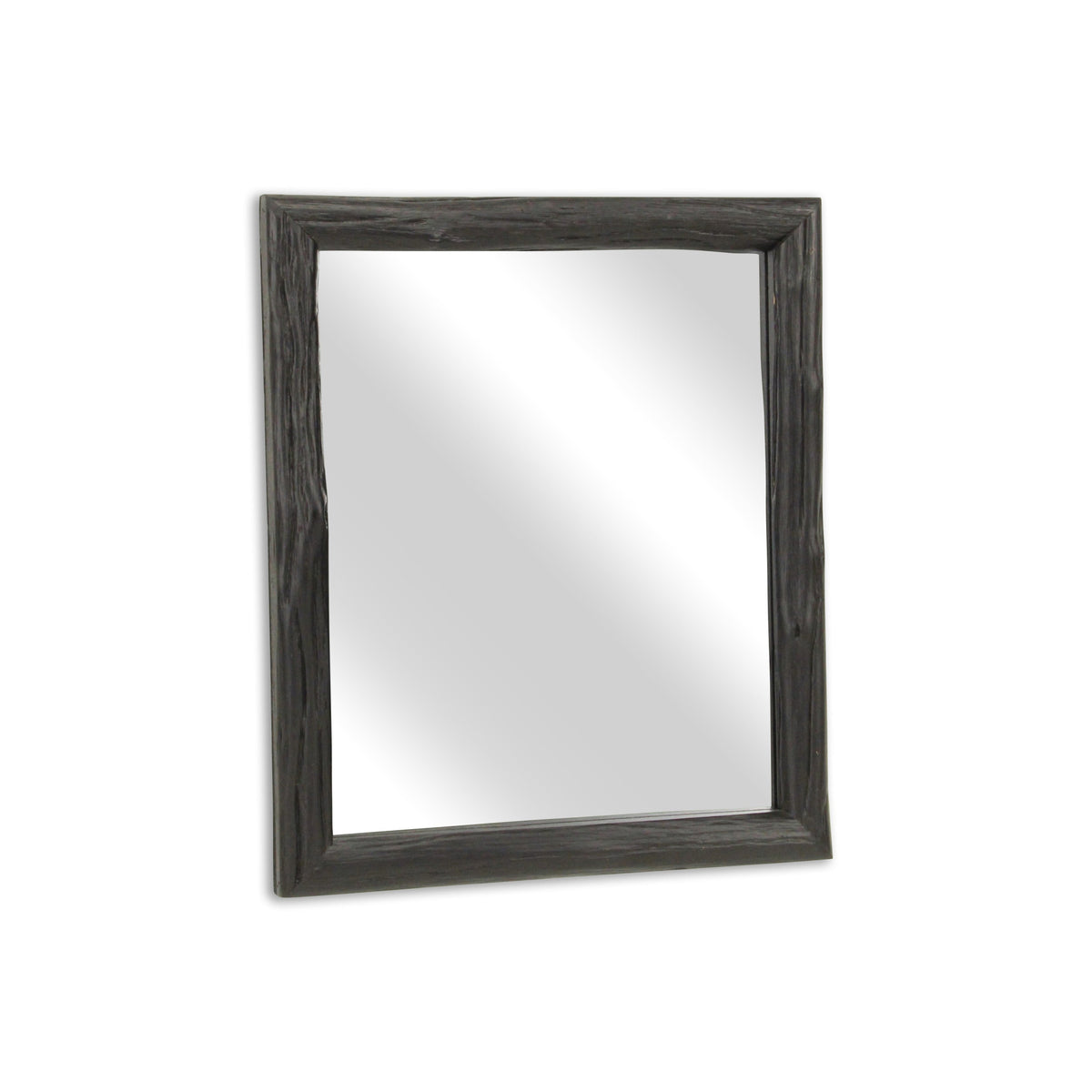 20" Black Solid Wood Accent Mirror
