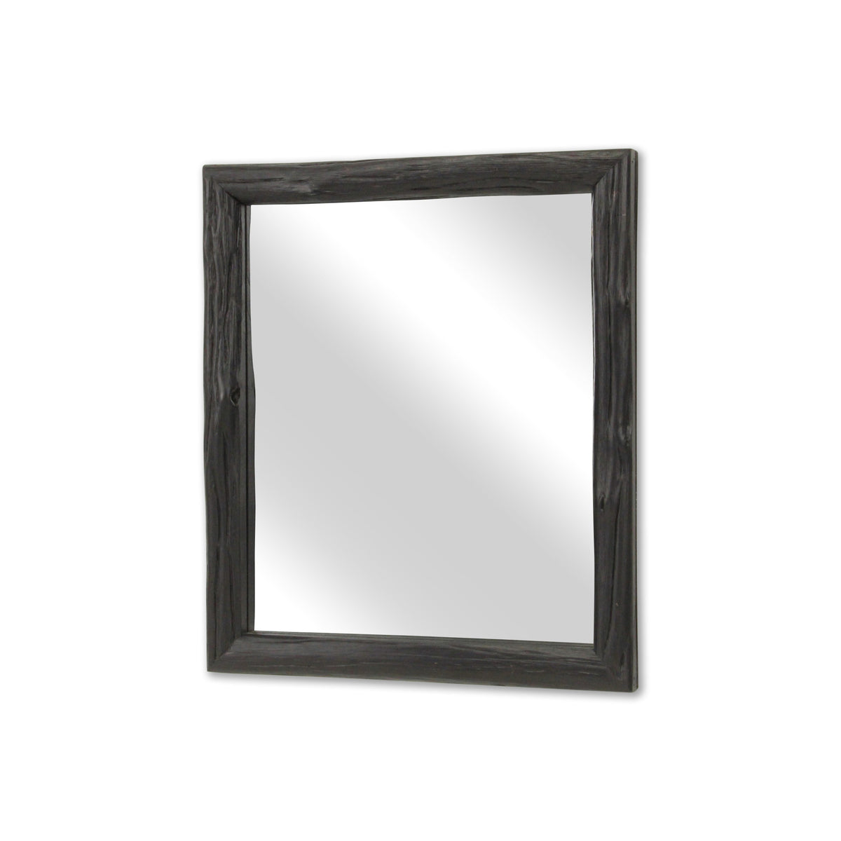 20" Black Solid Wood Accent Mirror