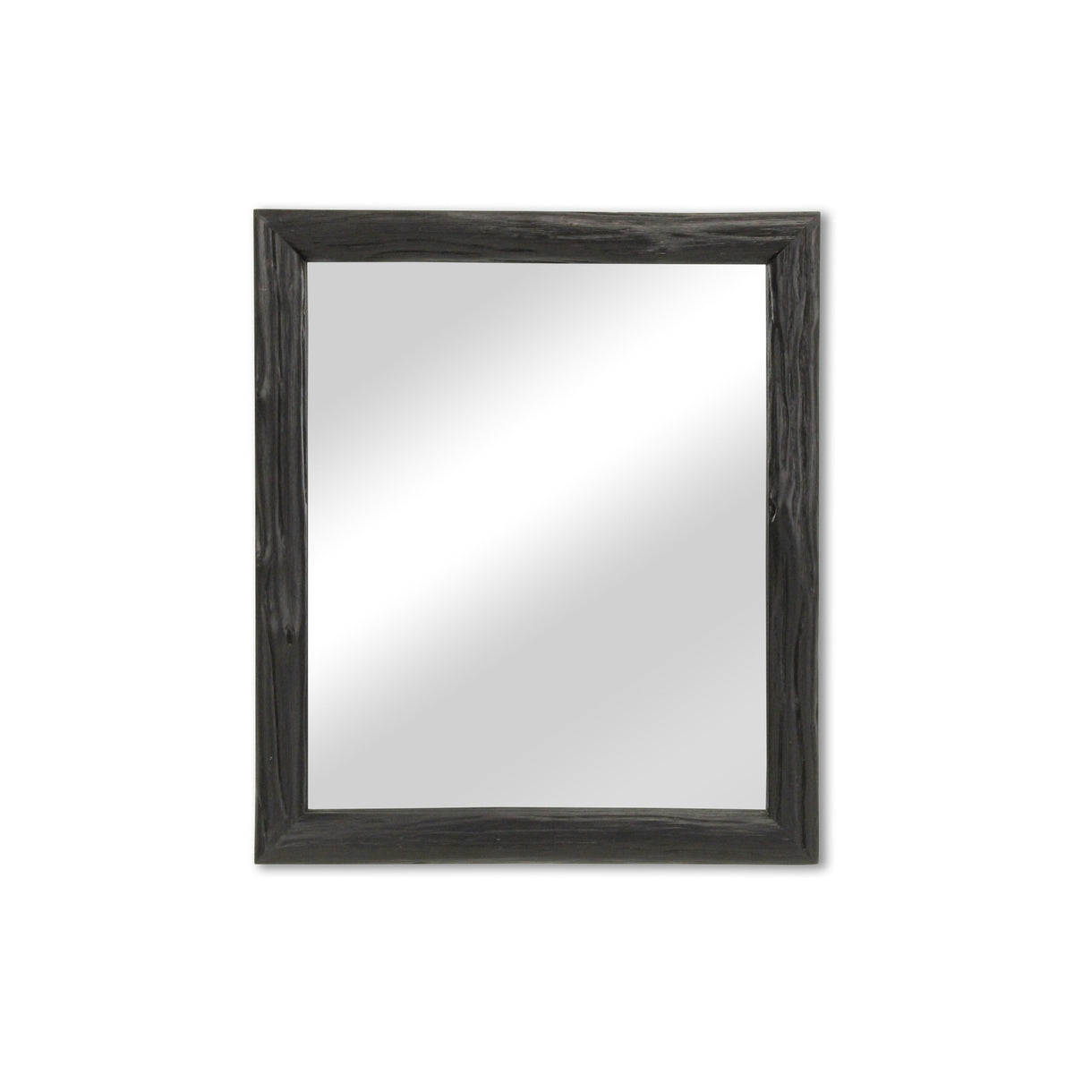 20" Black Solid Wood Accent Mirror