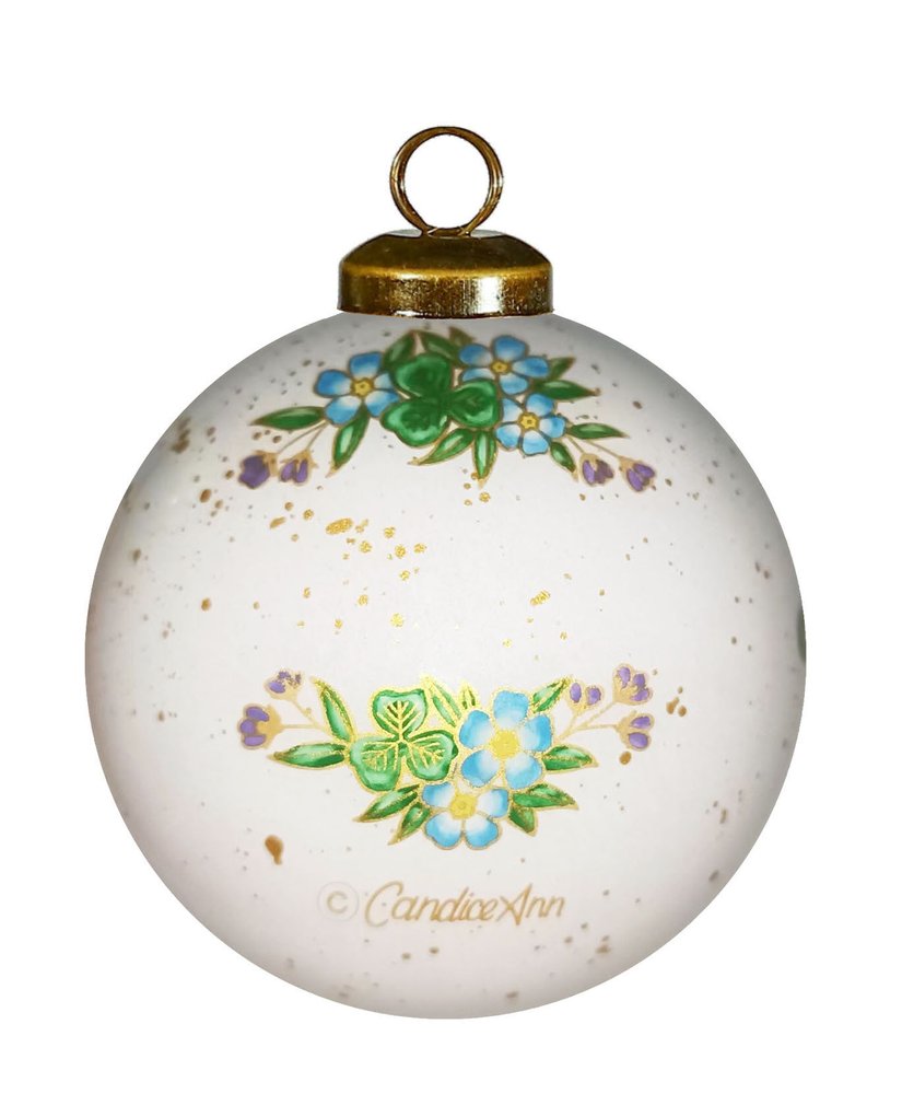 Claddagh Irish Hand Painted Green White And Red Glass Ball Ornament