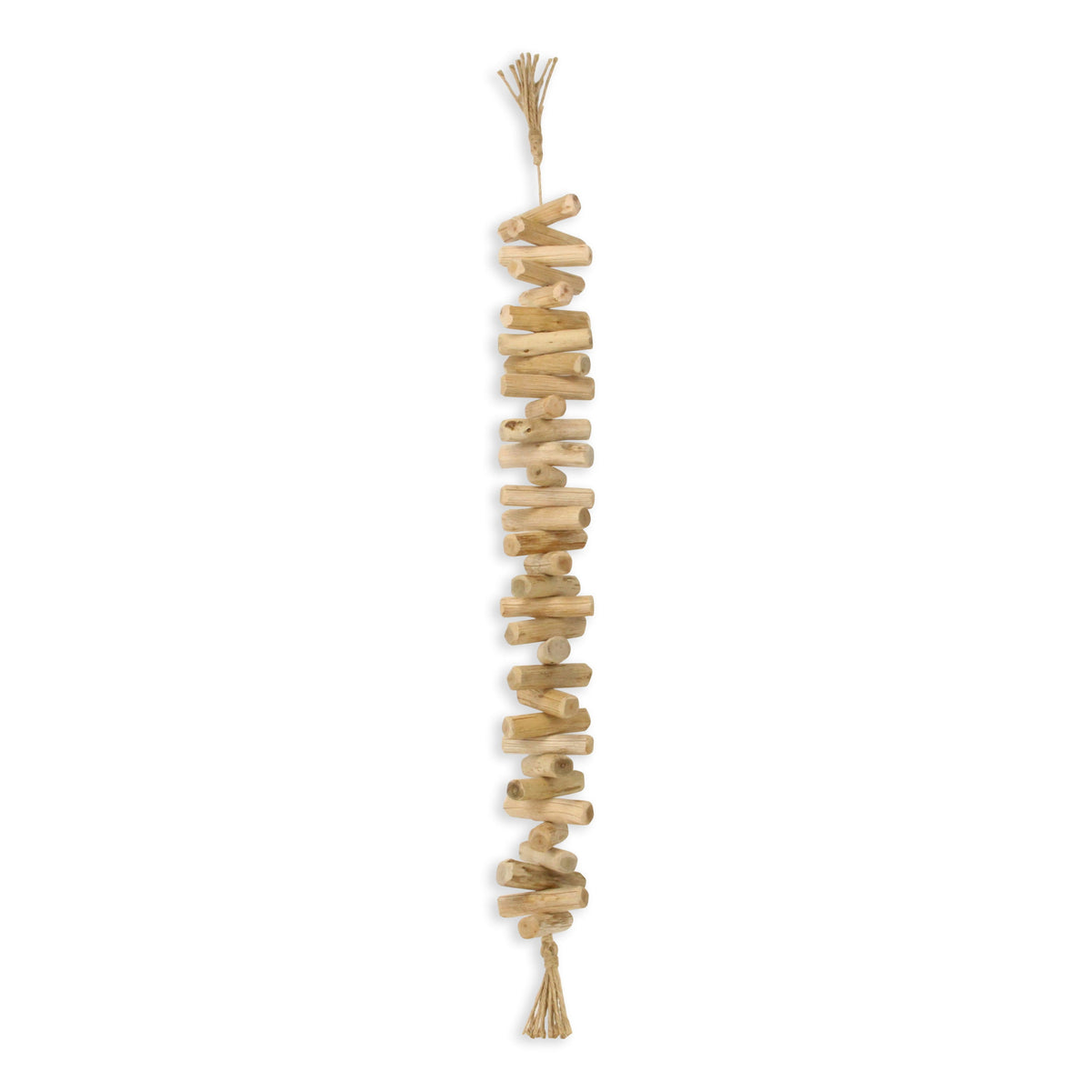 40" Brown Wood Rods And Rope Decorative Tassel