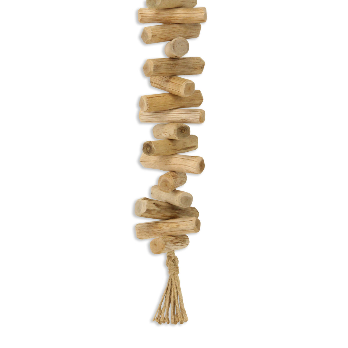 40" Brown Wood Rods And Rope Decorative Tassel