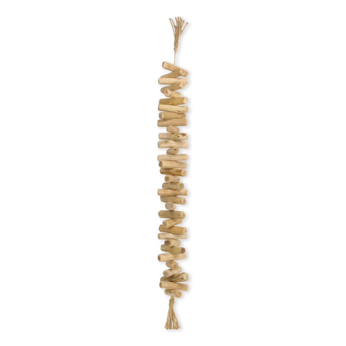 40" Brown Wood Rods And Rope Decorative Tassel