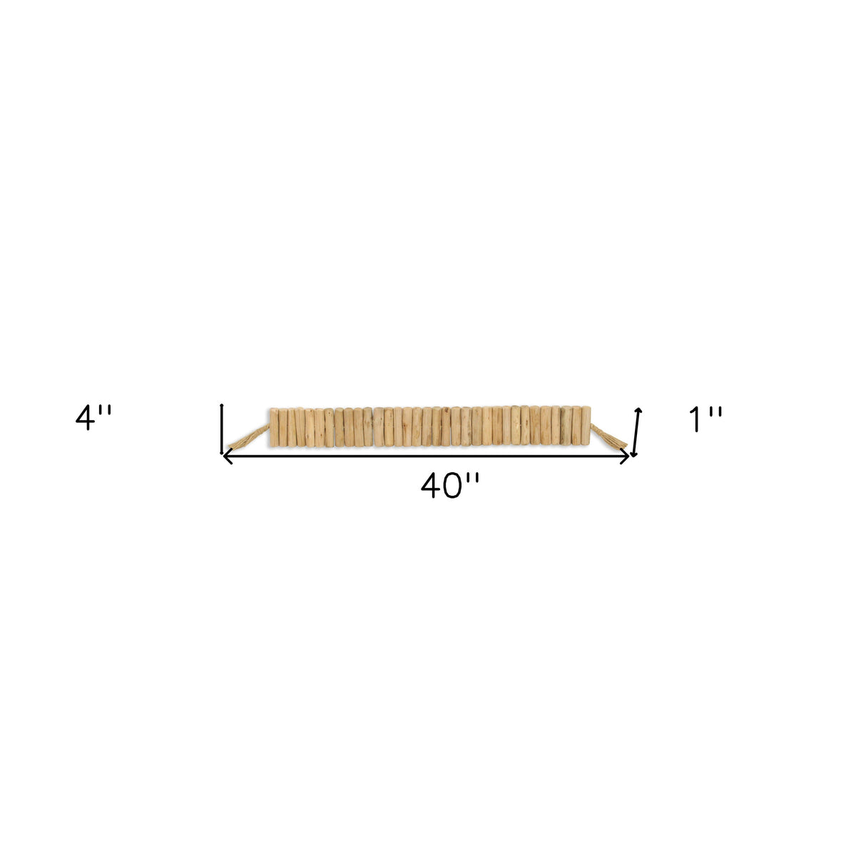 40" Brown Wood Rods And Rope Decorative Tassel