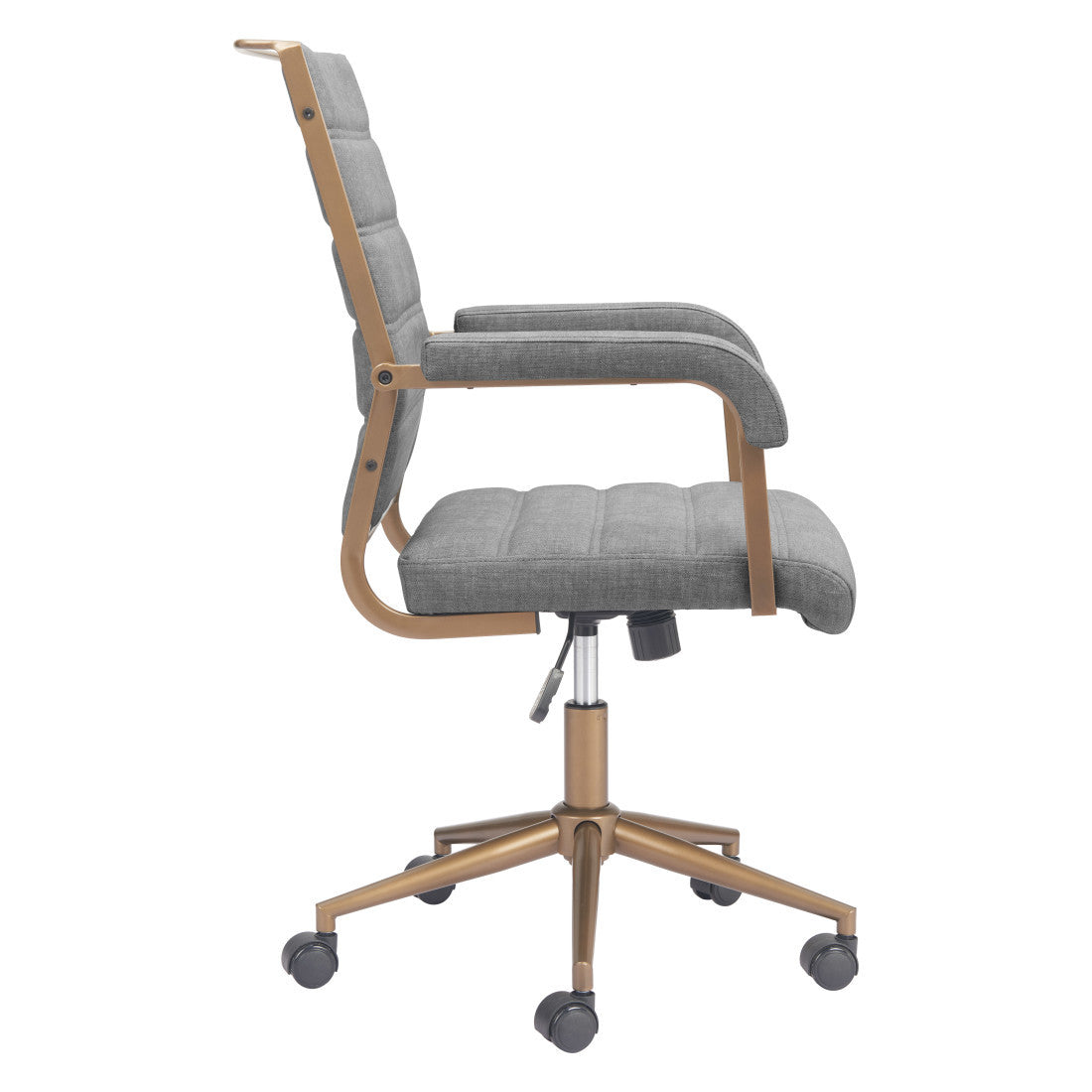 Gray and Bronze Adjustable Height Swivel Rolling Office Chair