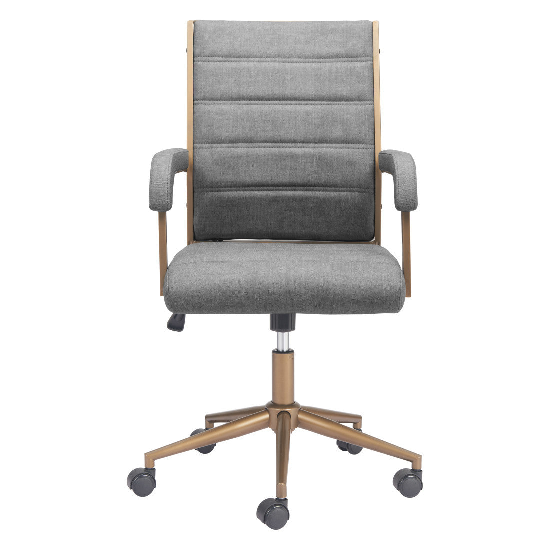 Gray and Bronze Adjustable Height Swivel Rolling Office Chair