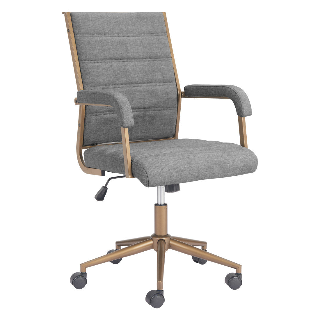 Gray and Bronze Adjustable Height Swivel Rolling Office Chair