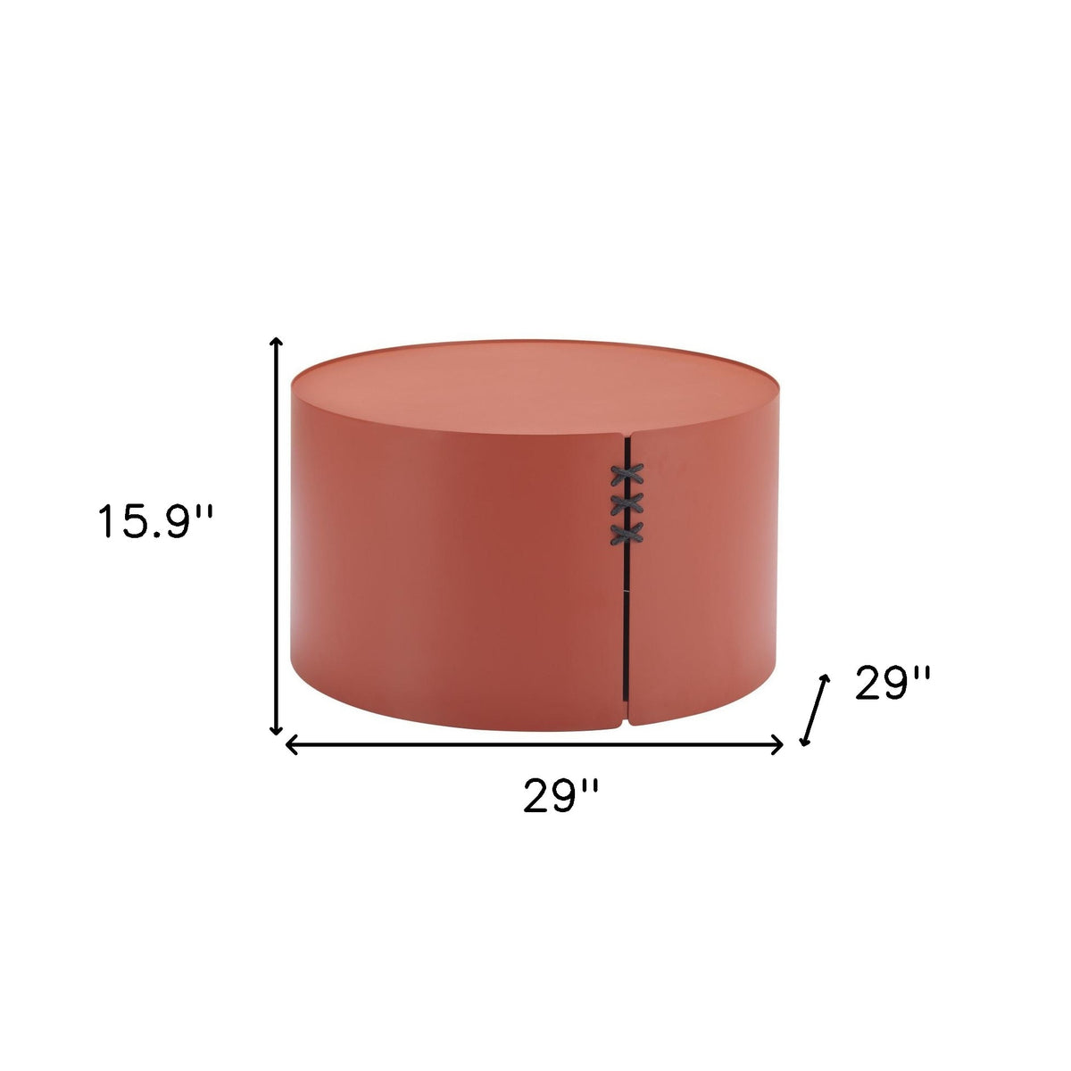 29" Terra Cotta Rounded Aluminum Outdoor Coffee Table
