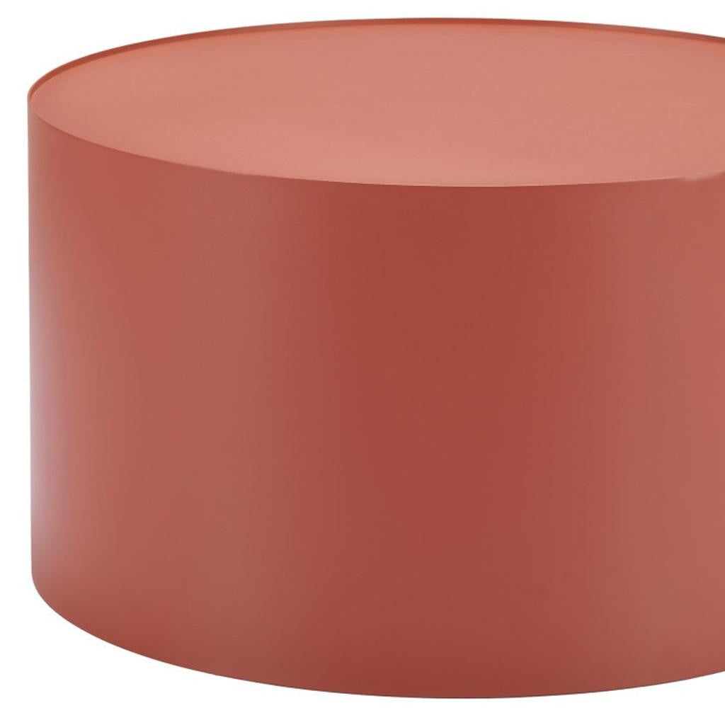 29" Terra Cotta Rounded Aluminum Outdoor Coffee Table