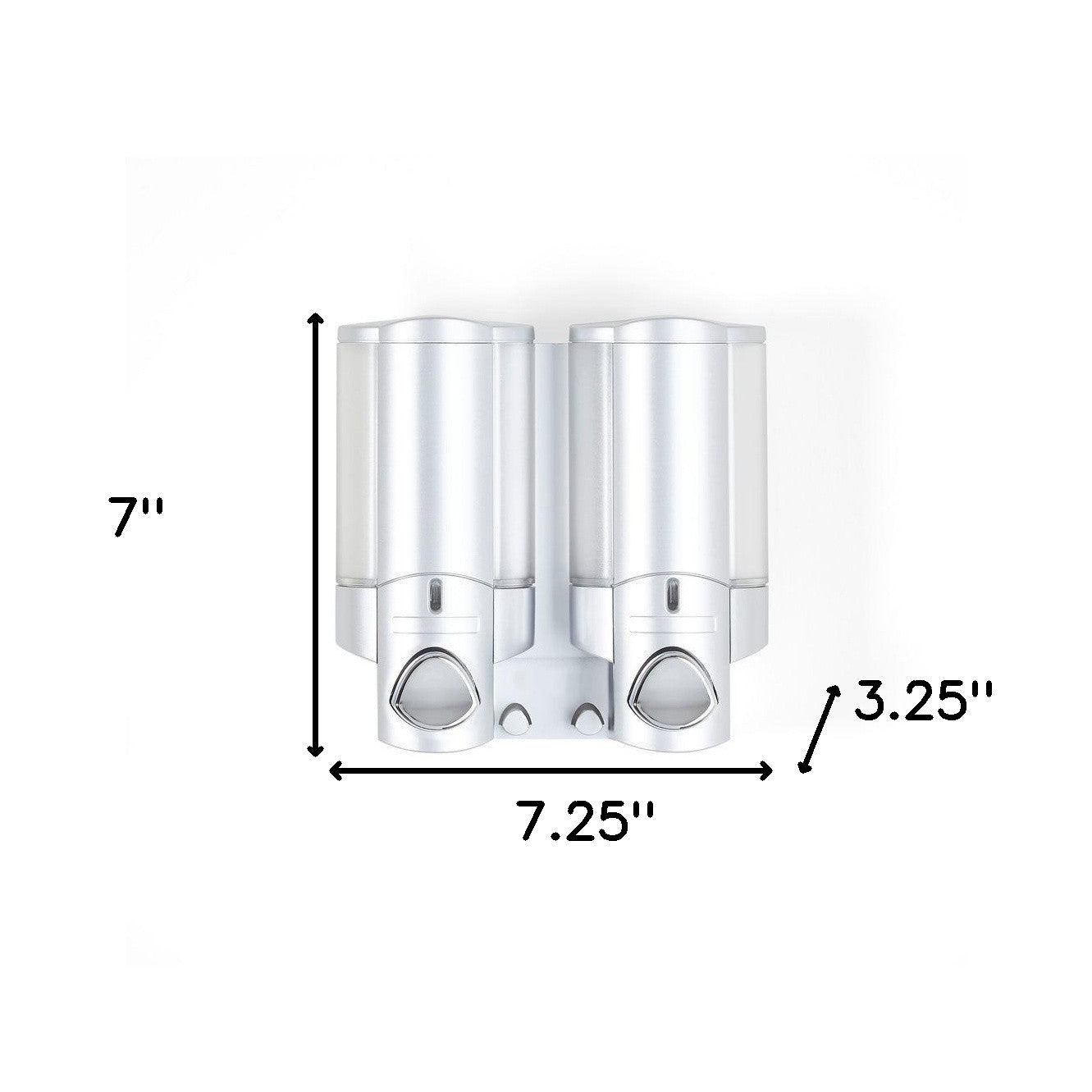 Gray Heavy Duty Plastic Two Chamber Wall Mount Soap Dispenser