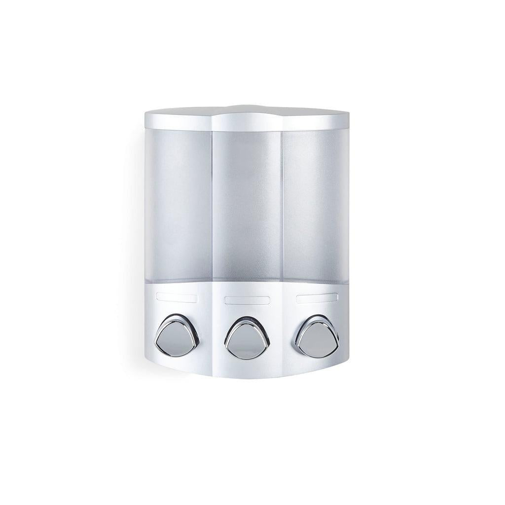 Gray Heavy Duty Plastic Three Chamber Wall Mount Soap Dispenser