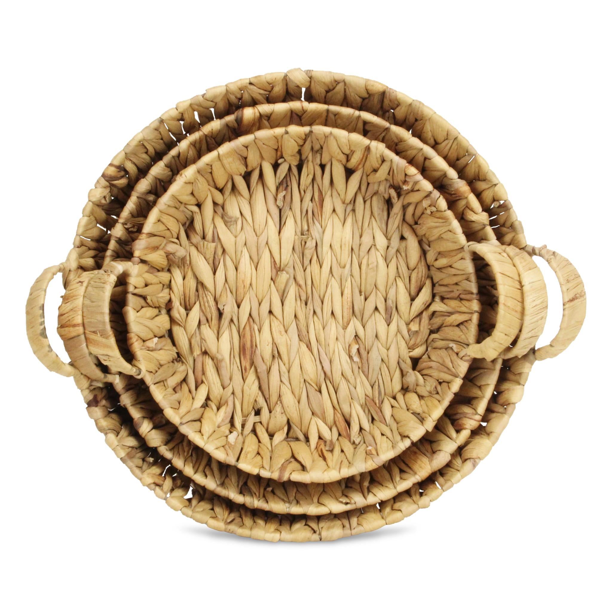 Set of Three Natural Water Hyacinth Basket