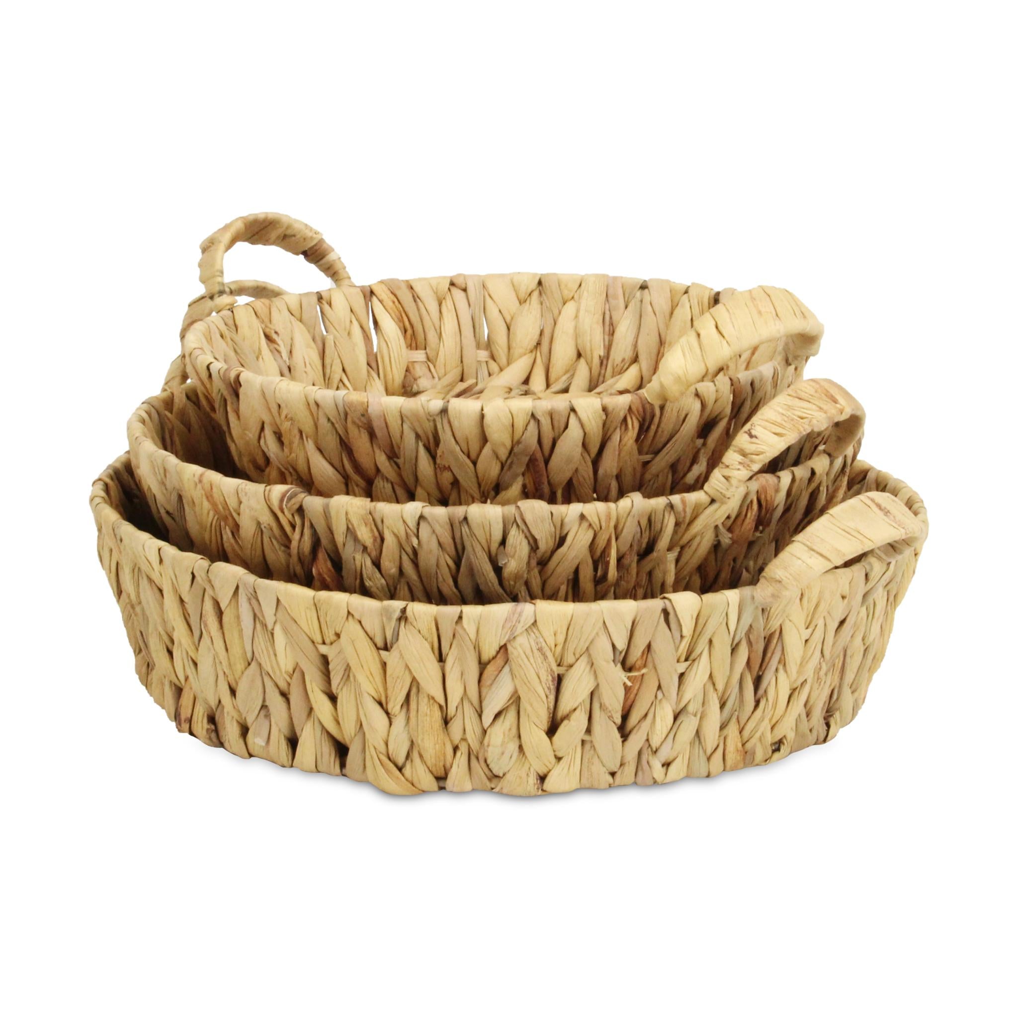 Set of Three Natural Water Hyacinth Basket