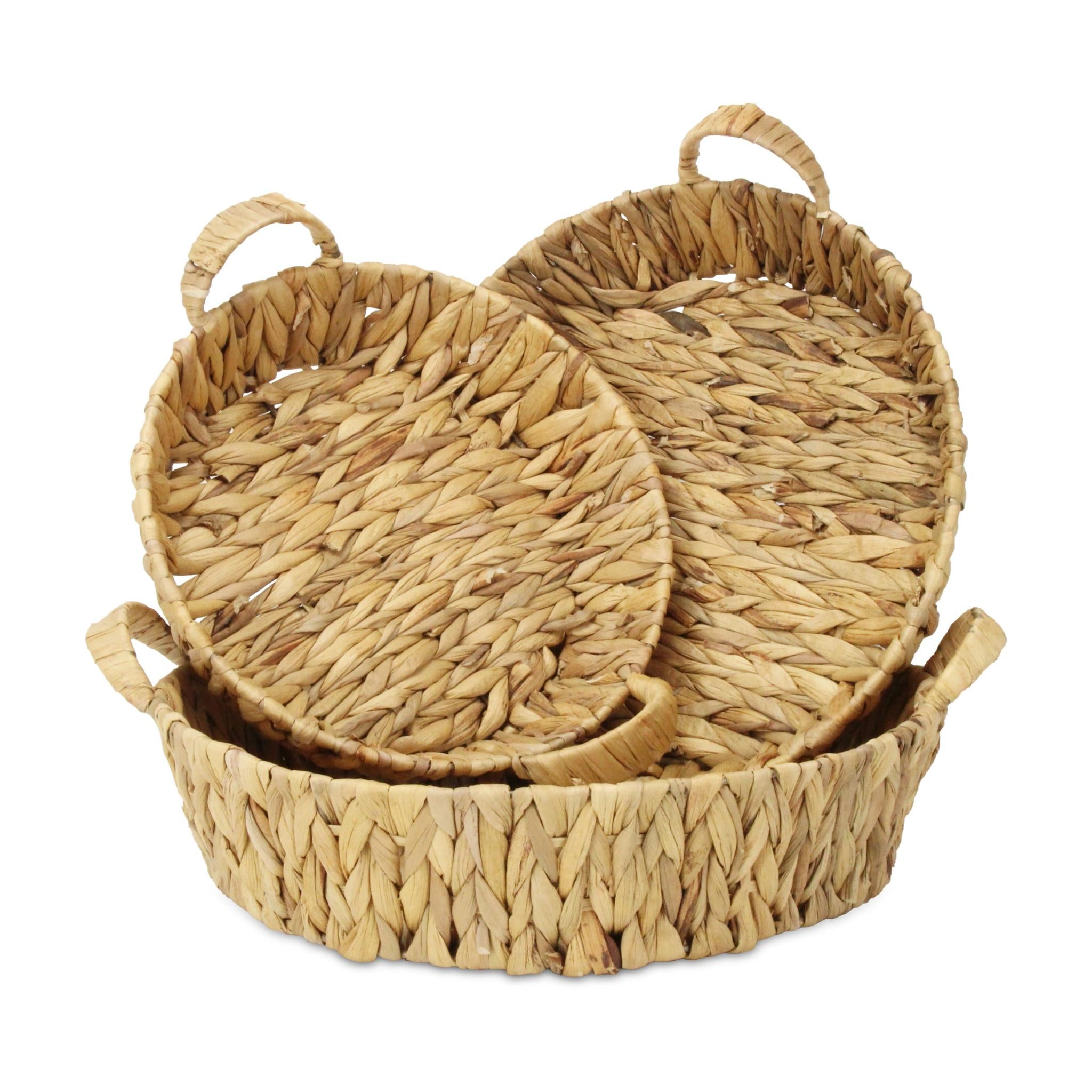 Set of Three Natural Water Hyacinth Basket